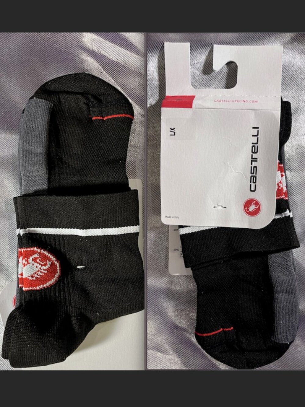 Castelli Entrata 9 Cycling Socks L/XL NWT Made in Italy